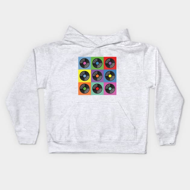 Vinyl music pop art Kids Hoodie by RARA_AVIS